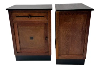 Two Art Deco Modernist Nightstands or Bedside Tables, 1920s